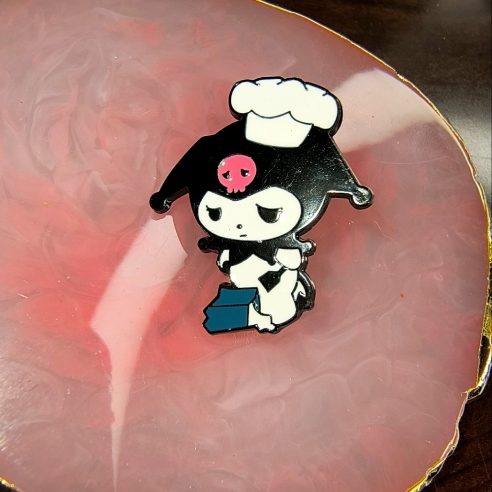 Women’s jewelry Cute Kuromi Enamel Pin Anime Sanrio Hello Kitty Black Beauty